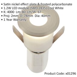 Loops 4 PACK Recessed Decking IP67 Guide Light - 1.2W Cool White LED - Satin Nickel in Metallics - thumbnail 2