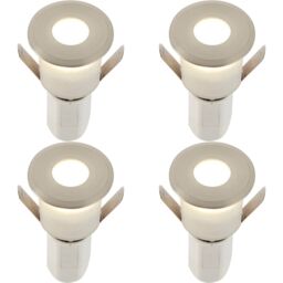 Loops 4 PACK Recessed Decking IP67 Guide Light - 1.2W Cool White LED - Satin Nickel in Metallics