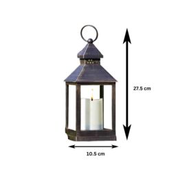 Marco Paul 23cm Metal Flickering Candle Garden Lantern - Grey in Black - thumbnail 8