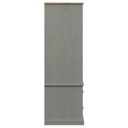 Berkfield Home Wardrobe VIGO Grey 90x55x176 cm Solid Wood Pine - Size: 90 x 55 x 176 cm - thumbnail 6