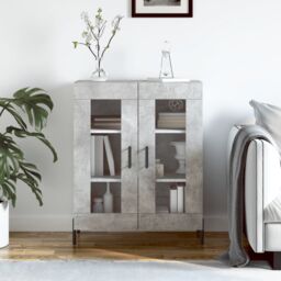 Berkfield Home Sideboard Concrete Grey 69.5x34x90 cm Engineered Wood - thumbnail 1
