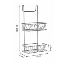 EONLION GREY Shower Screen Caddy Plastic Coated Non Rusty - thumbnail 2