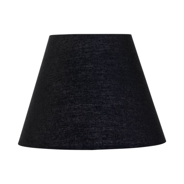 First Choice Lighting Black Cotton 20cm Diameter Tapered Fabric Lamp Shade - image 1