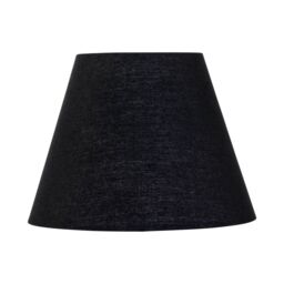 First Choice Lighting Black Cotton 20cm Diameter Tapered Fabric Lamp Shade