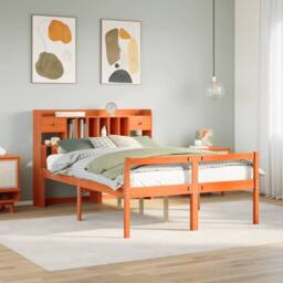 Berkfield Home Decorative Bookcase Bed without Mattress Wax Brown 160x200cm Soli - Size: 160x200 cm - thumbnail 2