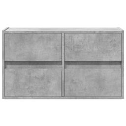 Berkfield Home TV Wall Cabinet with LED Lights Concrete Grey 80x31x45 cm - Size: 80 x 31 x 45 cm - thumbnail 6