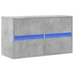 Berkfield Home TV Wall Cabinet with LED Lights Concrete Grey 80x31x45 cm - Size: 80 x 31 x 45 cm - thumbnail 3