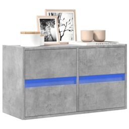 Berkfield Home TV Wall Cabinet with LED Lights Concrete Grey 80x31x45 cm - Size: 80 x 31 x 45 cm - thumbnail 1