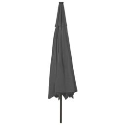 Berkfield Home Outdoor Parasol with LED Lights & Metal Pole 400 cm Anthracite in Black - thumbnail 5