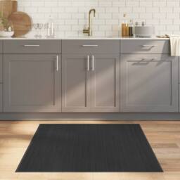 Berkfield Home Rug Square Grey100x100 cm Bamboo in Grey - Size: Medium - thumbnail 2