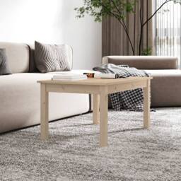 Berkfield Home Coffee Table 80x50x40 cm Solid Wood Pine in Light Tan - Size: 80 x 50 x 40 cm - thumbnail 5