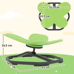 AIYAPLAY Butterfly-Shaped Kids Swivel Chair, Sensory Spinning Chair in Green - thumbnail 3
