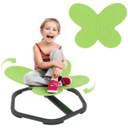 AIYAPLAY Butterfly-Shaped Kids Swivel Chair, Sensory Spinning Chair in Green - thumbnail 2
