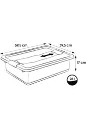 Keeeper Set of 3 Storage Crystal-Box 28 Litre with Lid - Transparent in Clear - thumbnail 5