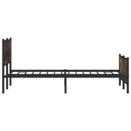 Berkfield Home Metal Bed Frame without Mattress Smoked Oak 200x200 cm in Brown - thumbnail 6
