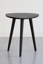 MH London Triangle Solid Mango Wood Side Table, Bedside End Table - Tora in Black - thumbnail 1