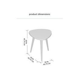 MH London Triangle Solid Mango Wood Side Table, Bedside End Table - Tora in Black - thumbnail 3