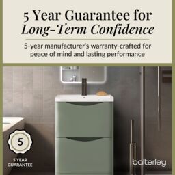 Balterley Floor Standing 2 Drawer Bathroom Vanity Unit & Basin, Green, 550mm in Green - thumbnail 4