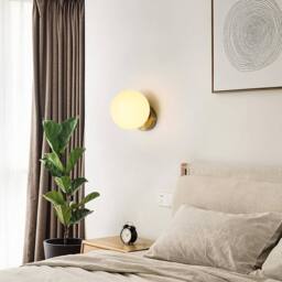 COMELY Modern Wall Lights, E27 Ball Wall Lights, 15 cm Glass Shade, Gold - thumbnail 2