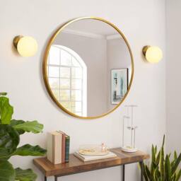 COMELY Modern Wall Lights, E27 Ball Wall Lights, 15 cm Glass Shade, Gold - thumbnail 3