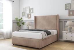 "Sloomy Stratford Naples Divan Base No Drawers 54"" Headboard & 12"" Footboard in Light Brown - Size: Small Double" - thumbnail 3