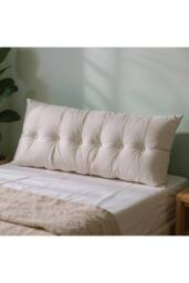 Living and Home Cozy Upholstered Headboard Pillow in Light Grey - Size: Large - thumbnail 3