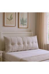 Living and Home Cozy Upholstered Headboard Pillow in Light Grey - Size: Large - thumbnail 2
