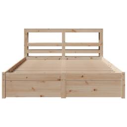Berkfield Home Beautiful Bed Frame with Headboard without Mattress 160x200 cm in Light Brown - thumbnail 4