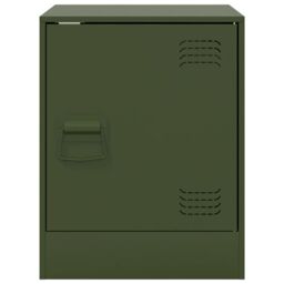 Berkfield Home Bedside Cabinets 2 pcs Olive Green 34.5x39x44 cm Steel - thumbnail 5
