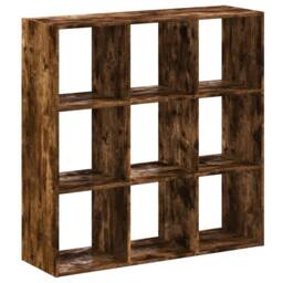 Berkfield Home Decorative Bookcase Smoked Oak 102x32x102 cm Engineered Wood in Brown - Size: 102 x 32 x 102 cm - thumbnail 6