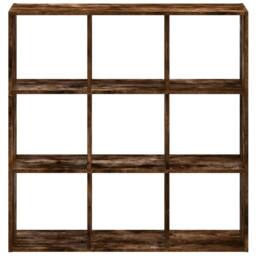 Berkfield Home Decorative Bookcase Smoked Oak 102x32x102 cm Engineered Wood in Brown - Size: 102 x 32 x 102 cm - thumbnail 4