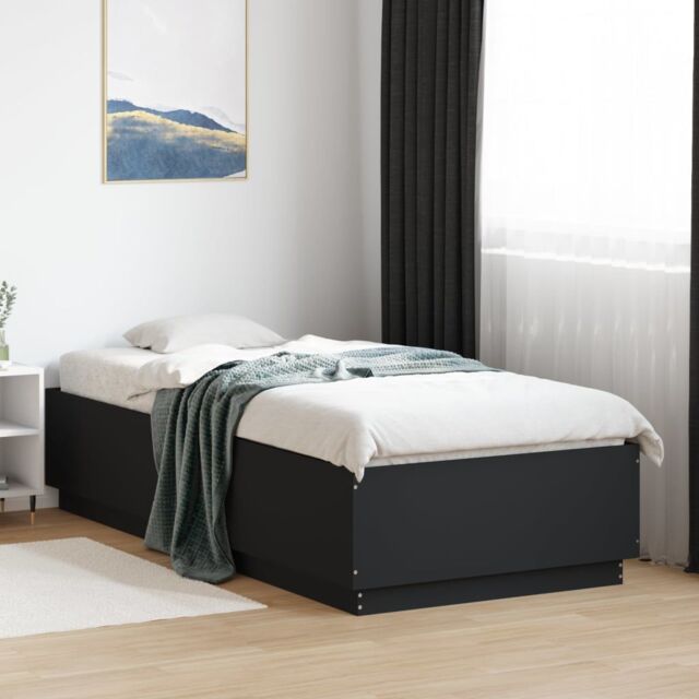 Berkfield Home Bed Frame with LED without Mattress Black 100x200 cm - image 1