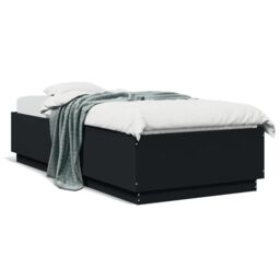 Berkfield Home Bed Frame with LED without Mattress Black 100x200 cm - thumbnail 5