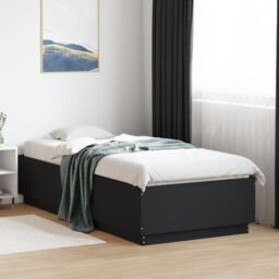 Berkfield Home Bed Frame with LED without Mattress Black 100x200 cm - thumbnail 1