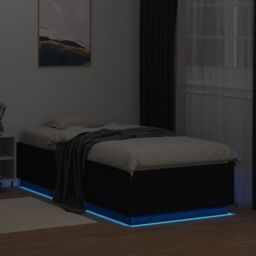 Berkfield Home Bed Frame with LED without Mattress Black 100x200 cm - thumbnail 4