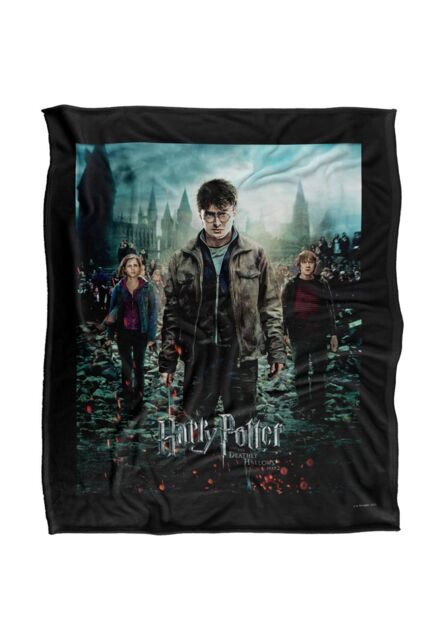 Warner Brothers Harry Potter Deathly Hallows Part 2 Poster Blanket 152 x 127 cm in White - image 1