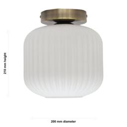 First Choice Lighting Set of 2 Bento - White Glass Antique Brass Ceiling Light Fittings - thumbnail 6