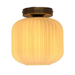 First Choice Lighting Set of 2 Bento - White Glass Antique Brass Ceiling Light Fittings - thumbnail 3