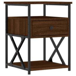 Berkfield Home Bedside Cabinets 2 pcs Brown Oak 40x42x55 cm Engineered Wood - Size: 40 x 42 x 55 cm - thumbnail 5