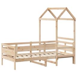 Berkfield Home Beautiful Day Bed with Roof without Mattress 80x200 cm Solid Wood in Light Brown - thumbnail 1