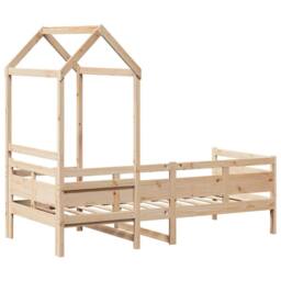 Berkfield Home Beautiful Day Bed with Roof without Mattress 80x200 cm Solid Wood in Light Brown - thumbnail 8
