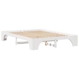 Berkfield Home White Bed Frame White Wood 140 x 200 cm Minimalistic - thumbnail 3