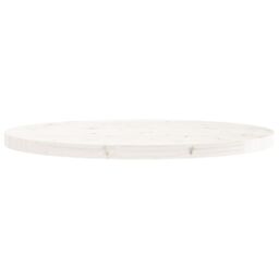 Berkfield Home Table Top Round White Ã˜80x3 cm Solid Wood Pine - Size: 80x3 cm - thumbnail 4