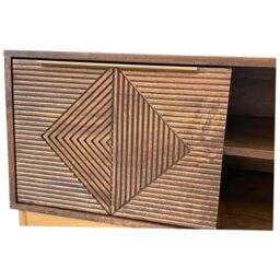 Jaipur Furniture Ltd Zaine Carving TV Unit - Mango Wood - L40 x W148 x H46 cm - Dark Finish - Assembly Required in Brown - thumbnail 4