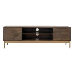 Jaipur Furniture Ltd Zaine Carving TV Unit - Mango Wood - L40 x W148 x H46 cm - Dark Finish - Assembly Required in Brown - thumbnail 2