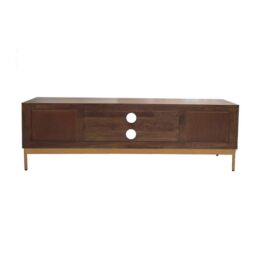 Jaipur Furniture Ltd Zaine Carving TV Unit - Mango Wood - L40 x W148 x H46 cm - Dark Finish - Assembly Required in Brown - thumbnail 3