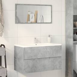 Berkfield Home Bathroom Hanging Cabinet Concrete Grey 80x38.5x45 cm Engineered Wood - thumbnail 3