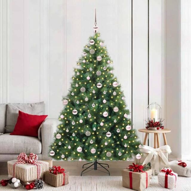 Berkfield Home Artificial Christmas Tree with 300 LEDs Green 180 cm PE & PVC - image 1