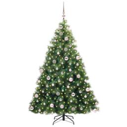 Berkfield Home Artificial Christmas Tree with 300 LEDs Green 180 cm PE & PVC - thumbnail 3