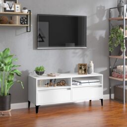 Berkfield Home TV Cabinet White 100x34.5x44.5 cm Engineered Wood - thumbnail 1